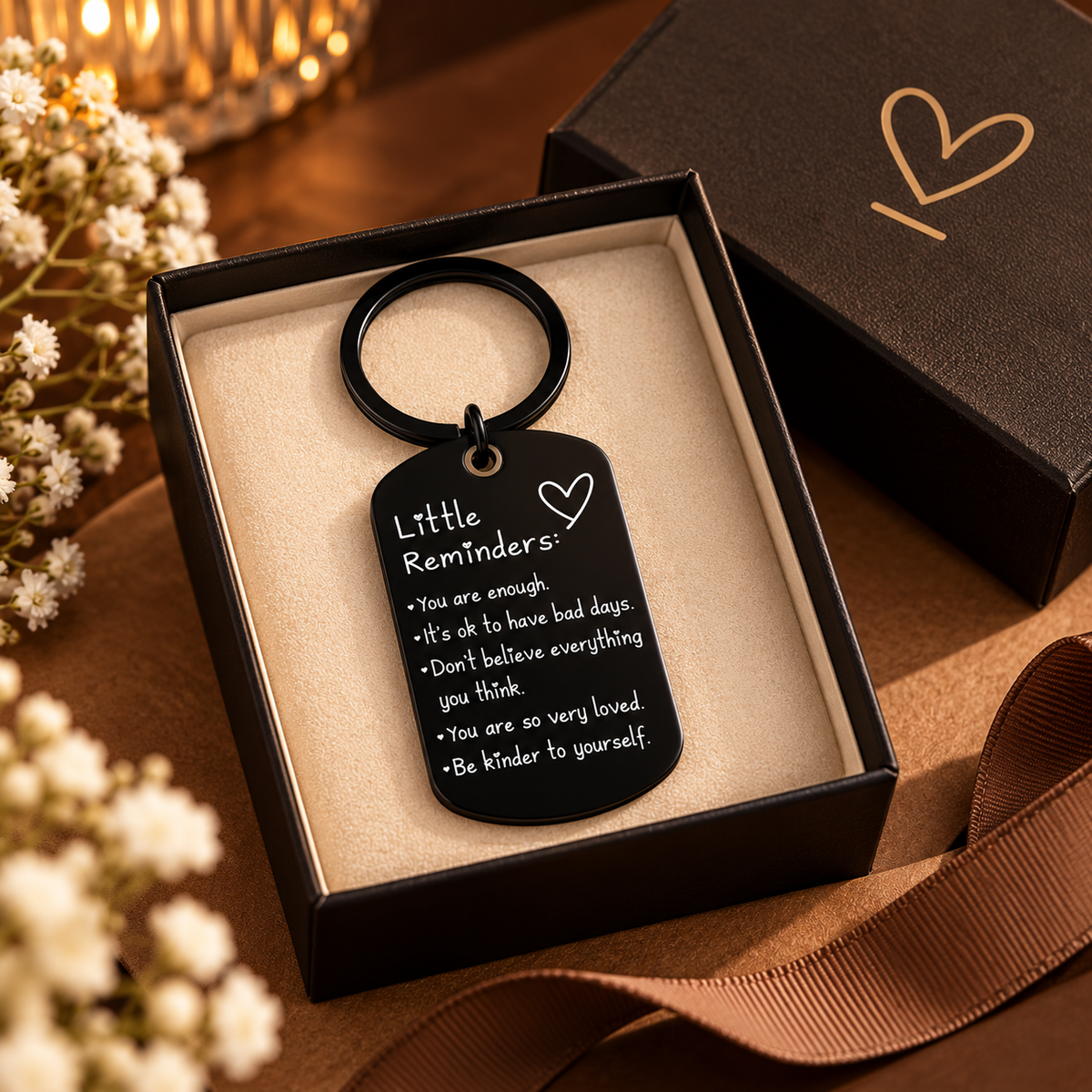 You Are Enough Engraved Reminder Keychain