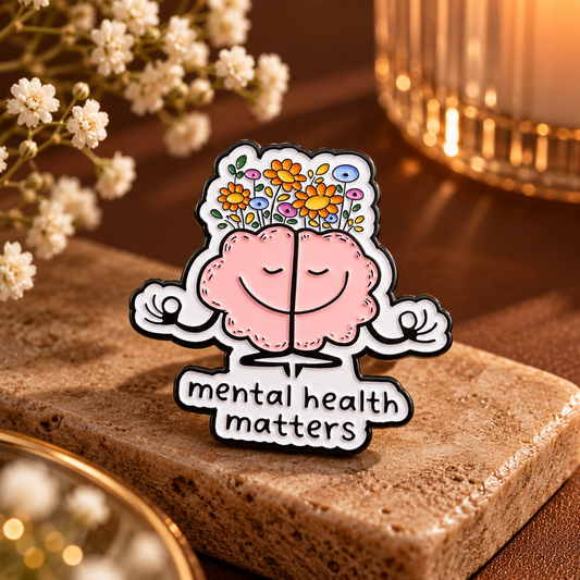 Anatomical Floral Brain Enamel Pin