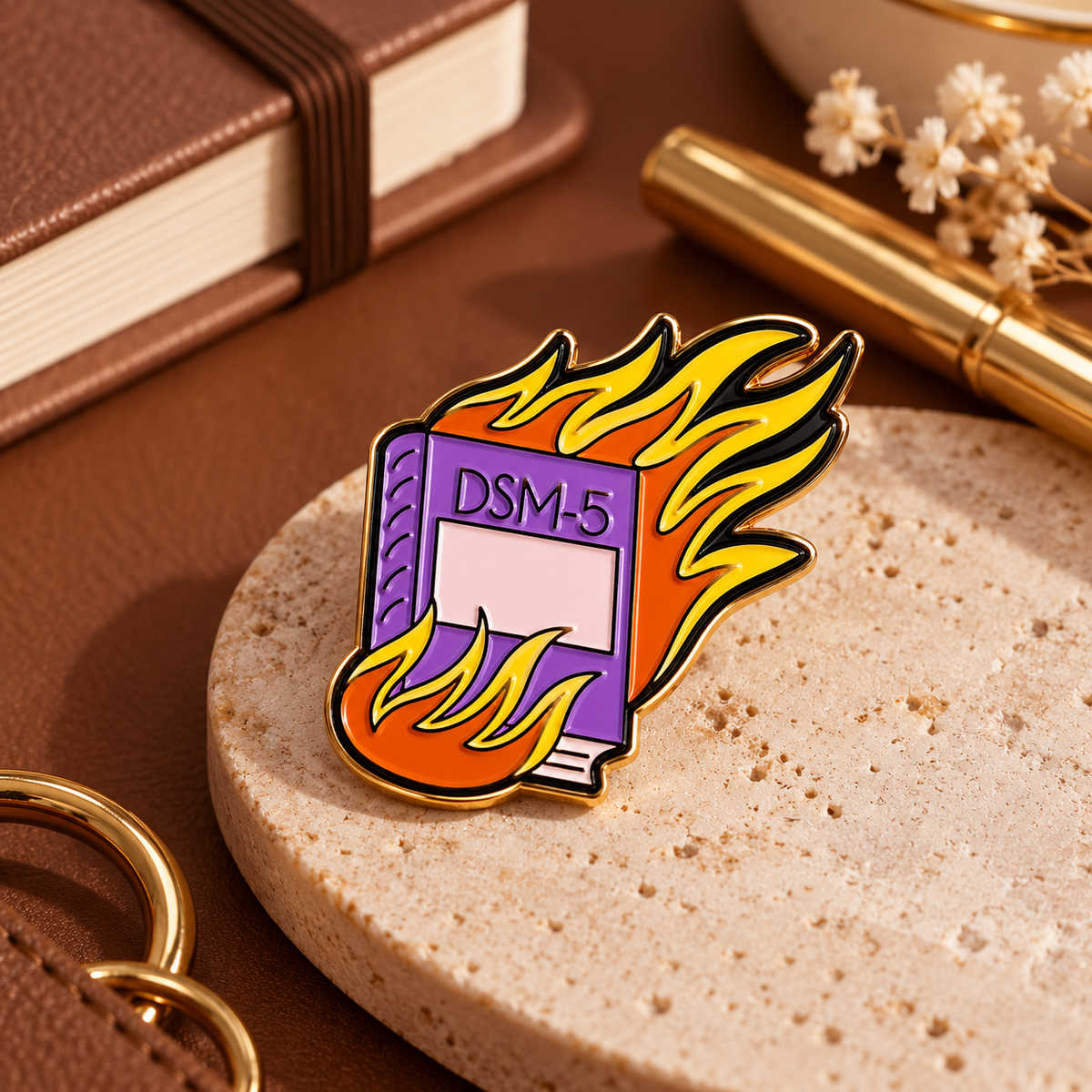 DSM-5 on Fire Enamel Pin