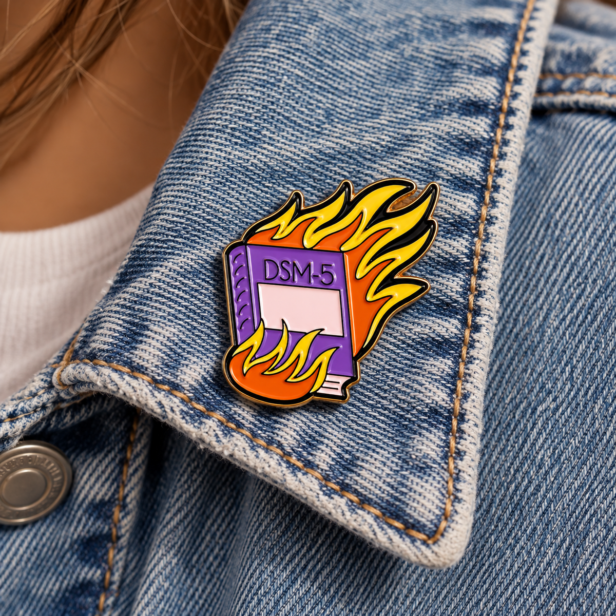 DSM-5 on Fire Enamel Pin
