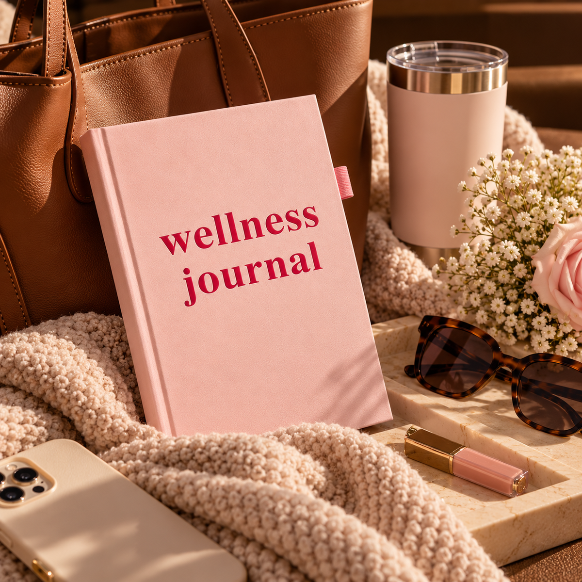 Daily Self-Care Wellness Journal — Blush Pink