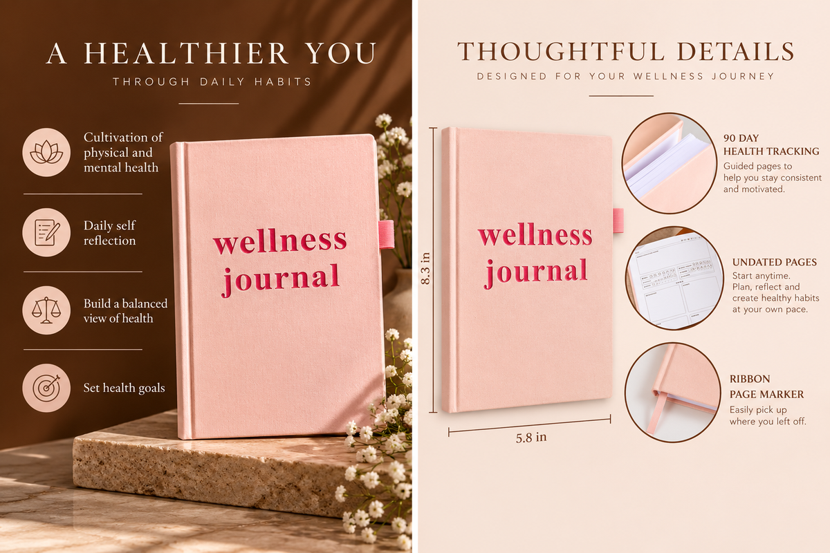 Daily Self-Care Wellness Journal — Blush Pink